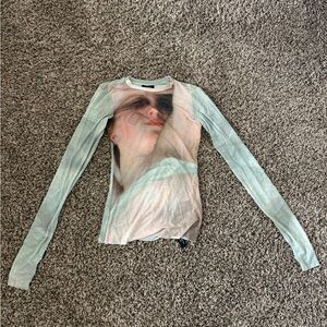 AFRM Artistic Print Long Sleeve Top - Pastel Hues